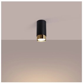 Plafonieră neagră/aurie Crown – Sollux