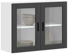 vidaXL Dulap de bucătărie cu ușă din sticlă „Porto” negru