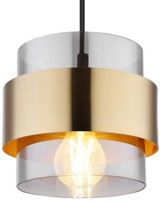 Lustră pe cablu MILEY 1xE27/60W/230V neagră/alamă Globo 15560H