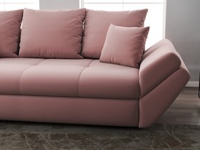 Canapea extensibilă dumonde cu ladă de depozitare si sezut confortabil din spuma high-density, Loana Royal Pink 250x100 cm