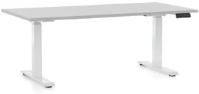 Masa inaltime reglabila OfficeTech C, 160 x 80 cm, bază albă, gri deschis