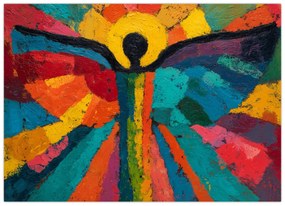 Tablou pe sticlă - Înger pictat (70x50 cm)