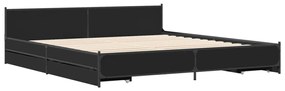 3279917 vidaXL Cadru de pat cu sertare, negru, 180x200 cm, lemn prelucrat