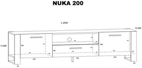 Masă TV Nulakka 200 (Stejar grande). 1124969