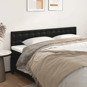 346504 vidaXL Tăblii de pat, 2 buc, negru, 90x5x78/88 cm, piele ecologică