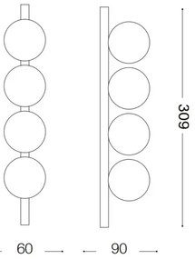 Plafonieră LED Ideal Lux PING PONG 4xLED/3W/230V CRI 90 alamă