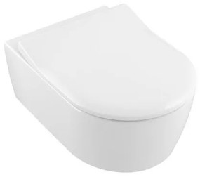 Set vas WC rimless suspendat, Villeroy&amp;Boch Avento, cu capac slim inchidere lenta si rezervor Geberit Duofix Sigma UP320