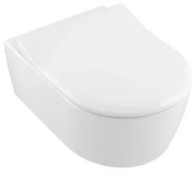 Set vas WC rimless suspendat, Villeroy&amp;Boch Avento, cu capac slim inchidere lenta si rezervor Geberit Duofix Sigma UP320