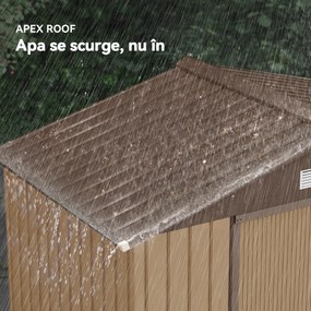 Casuta pentru Gradina, sopron pentru Unelte, magazie din Lamiera de Otel, pentru depozitare si organizare 213x127x185cm Outsunny | Aosom RO