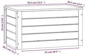 Cutie de depozitare, negru, 59,5x36,5x33 cm, lemn masiv de pin 1, Negru, 59.5 x 36.5 x 33 cm