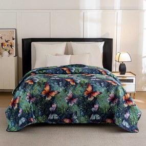 Cuvertura de pat cu model COLORFUL BUTTERFLY, colorata Dimensiune: 170 x 210 cm