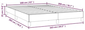 Cadru de pat, roz, 160x200 cm, catifea Roz, 25 cm, 160 x 200 cm