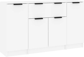 vidaXL Dulapuri, 3 piese, alb, lemn prelucrat