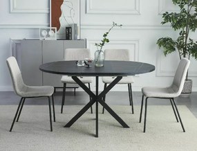 Masa extensibila de sufragerie GASTON 100(135)X100 cm, decor marmura neagra