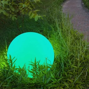 Lampă LED RGBW solară BALL LED/3,7V 1500 mAh d. 50 cm IP65 + telecomandă