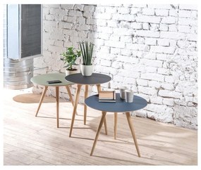 Măsuță auxiliară din lemn de stejar cu blat negru Gazzda Arp, Ø 55 cm