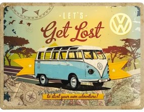 Placă metalică Volkswagen VW - T1 - Let's Get Lost