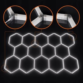 LED Stm plafonieră HEXAGON LED/456W/85-265V 5000K CRI 90 IP54 albă