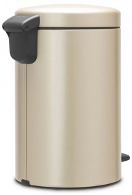 Cos de gunoi cu pedala Brabantia NewIcon 1003201, 12 L, Inchidere lina, Baza antiderapanta, Auriu metalic