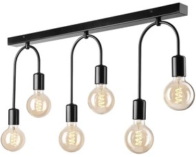 Plafonieră JANO 6xE27/15W/230V negru