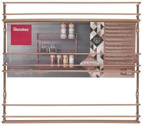 Suport cu 3 rafturi pentru mirodenii Metaltex, arămiu