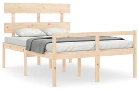 3195351 vidaXL Cadru de pat senior cu tăblie, 140x200 cm, lemn masiv