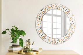 Oglinda rotunda rama cu imprimeu Flori dulci mici