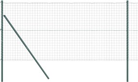 vidaXL Gard cu Stâlp Verde 1,4 x 10 m Oțel și PVC