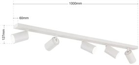 Orion - Spot SEAN 5 x GU10/13W/230V, alb