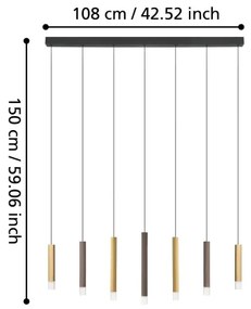 Lustră LED dimabilă pe cablu Eglo 39906 ESTANTERIOS 7xLED/3,1W/230V 3000K