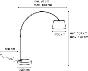 Lampă arcuită inteligentă modernă neagră, inclusiv Wi-Fi A60 - Arc Basic
