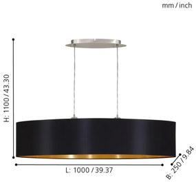 Eglo 31616 - Lustra cu cablu MASERLO 2xE27/60W/230V