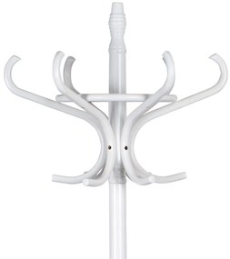 Cuier lemn masiv, alb mat, 186 cm