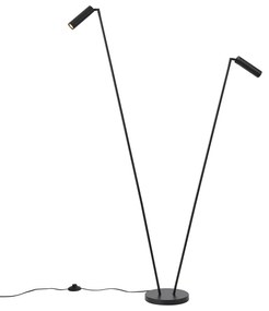 Lampă de podea modernă neagră cu 2 lumini GU10 35mm - Thomas