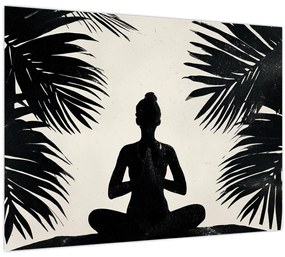 Tablou pe sticlă - Yoga (70x50 cm)