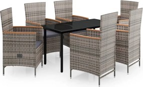 vidaXL Set mobilier pentru grădină, cu perne, 7 piese, gri