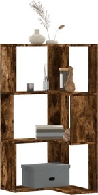 vidaXL Bibliotecă 3 niveluri stejar fumuriu 50x50x102cm lemn prelucrat