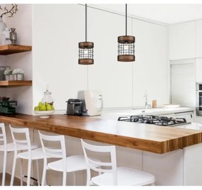 Lustră pe cablu Westinghouse 61179 LANGSTON 1xE27/60W/230V lemn recuperat