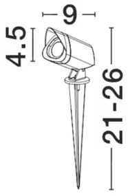 Tarus cu proiector LED iluminat exterior IP65 INSIDE NVL-9010001