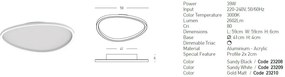Plafoniera LED dimabila design slim Josie aurie 59cm