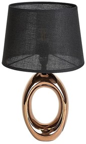 Lampa de masa ceramica bronz abajur negru Dalora