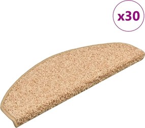vidaXL Covorașe pentru scări, 30 buc., 65x21x4 cm, aurii, semirotunde, mari