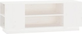 vidaXL Comodă TV, alb, 110x35x40,5 cm, lemn masiv de pin