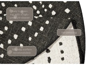 Covor pentru exterior NORTHRUGS Bali, ⌀ 140 cm, negru