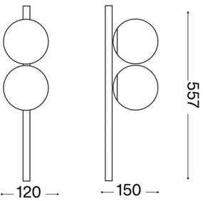 Plafonieră LED Ideal Lux BINOMIO 2xG9/3W/230V auriu