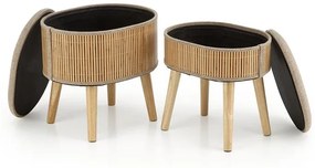 Set tabureti tapitati Tico bej/natur