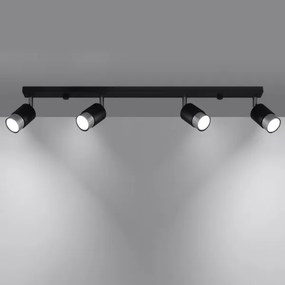 Spot NERO 4xGU10/40W/230V negru/crom lucios Sollux SL.1067