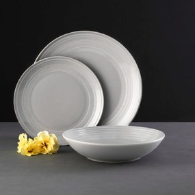 Serviciu de masa, 18 piese, 6 persoane, gri, Linea