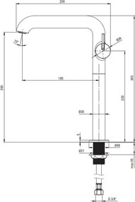 SILIA Baterie de lavoar înaltă BQS_R24K Finisaj: auriu periat
