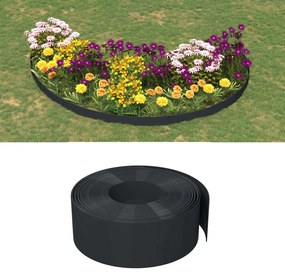 vidaXL Bordură de grădină, negru, 10 m 20 cm, polietilenă